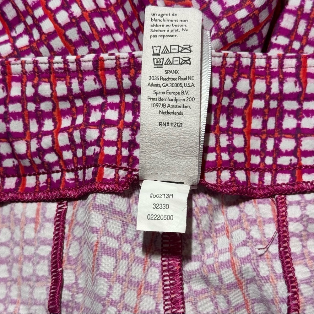 SPANX Hibiscus Gingham Sunshine Shorts size Medium 6” Comfy Stretch Golf Active - Picture 10 of 10
